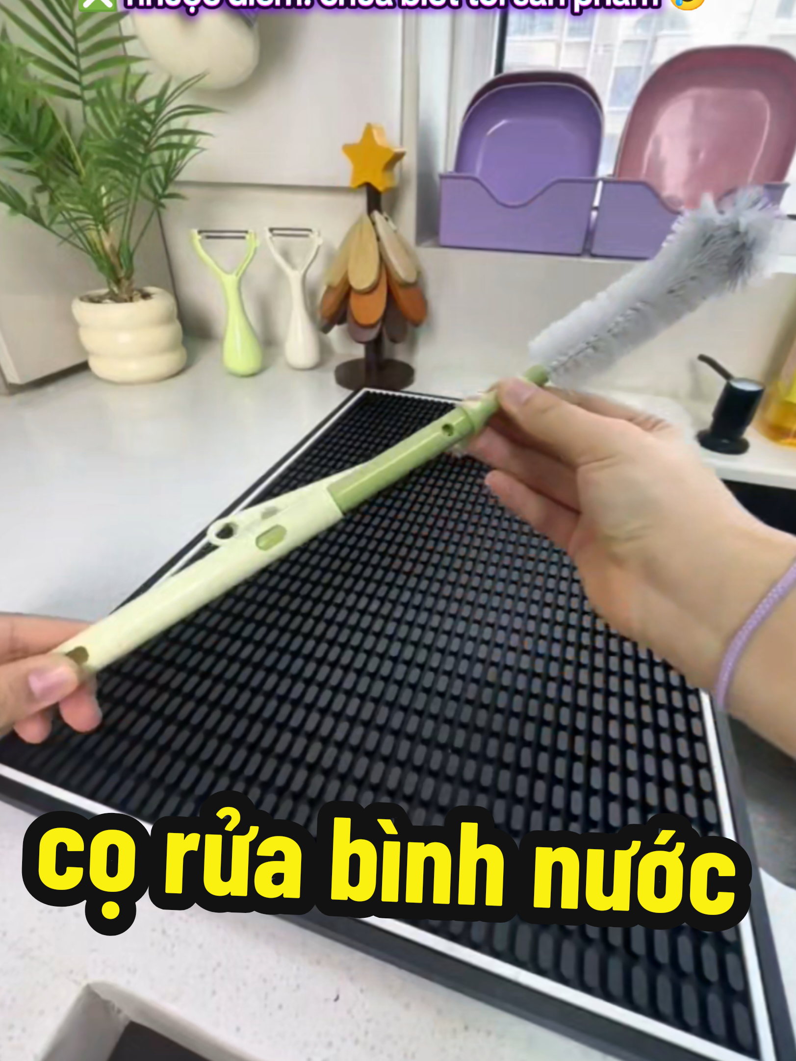 cọ rửa bình nước, cọ cốc #ngoctrainhiem #dodungtienich #coruabinhnuoc #cococ 