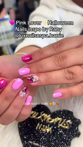 ✨🩷 Pink Lover ✨Halloween Nails inspo by Rany ✨  —-Welcome to LUX NAILS N SPA located in Barrie where is the beauty meets relaxation!    ——-If you’re looking for the perfect place to get pampered and have your nails done, our professional technicians are here to meet your every thing u want !  We offer a variety of services, including SOLA powder , Bio gel nails,  , Gel-X, LUX spa manicures, and pedicure waxing more. 💅🏻 Whatever you’re in the mood for, we’ve got you covered. 💝 Come visit us and experience the best in nail care!✨     We can’t wait to pamper you. See you soon!✨                                          open Monday~Friday 10am till 7pm, Saturday -Sunday 10am till 4pm  BOOK YOUR APPOINTMENT WITH @lux.nailsnspa  LUX NAILS N SPA ( BARRIE ) 📍unit6-130 bell farm rd barrie ON ☎️ 2499896688 ___________ 📱 Online booking available ___________ ❗️Website: https://luxnailsnspabarrie.wixsite.com/lux-nails-n-spa ❗️Tiktok: luxnailsnspabarrie ❗️Facebook: Luxnailsnspabarrie ❗️Instagram: lux.nailsnspa 💌 luxnailsnspabarrie@gmail.com  #nailsart #nailsinspo #nailsartvideos #nailsextentions #NailTrends #FashionNails #nailsalon #shellacpedicure #solagel #biogelnails#nailsartvideos #nails  #SmallBusiness #3dflowersnails #gelxnails #gelx #longnails#barrienails #frenchie  #nailsinstagram #frenchnails#nails2025 #autumnnails #weddingnails #fallnails  #fallnailsinspo #NailTrends2025 #DreamyNails #halloweennails #ChromeNails2025