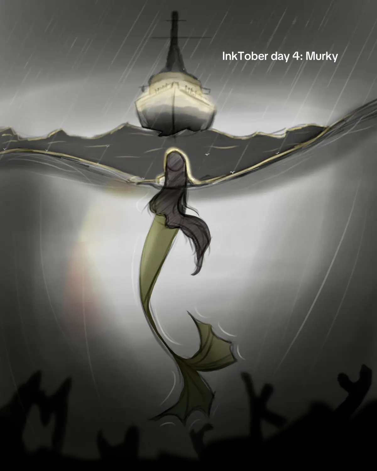 InkTober day 4 ✅ #inktober #inktober2025 #digitalart #mermaid #siren 