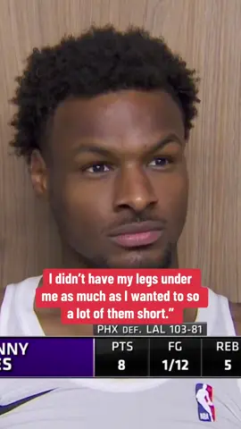 Bronny James on his 1-for-12 shooting night  (Via @Spectrum)  #NBA #nbabasketball #basketball #bronny 