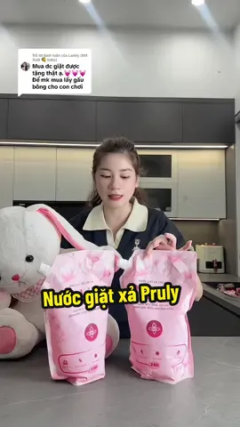 Trả lời @LanVy (Mít Xoài 🥭 baby)  Mua 2 túi nước giặt xả cao cấp Pruly tặng Thỏ , Hươu & máy xay tùy chọn . Nhưng chỉ đến trung thu ạ #nuocgiatxa #nuocgiatcaocap #pruly 
