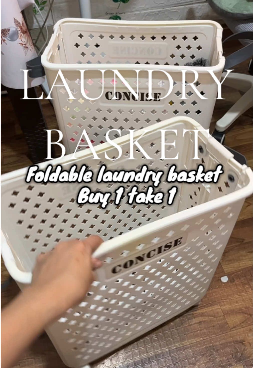 Napaka space saver ng foldable laundry basket nato #foldablelaundrybasket #buy1take1 