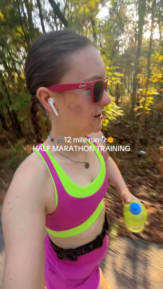2 WEEKS OUT: from another half marathon; I can’t believe race day is almost here again, Im so excited to see everyone’s costumes!! 🕷️👻🥀🎃🧙‍♀️ I was wondering why mile 8 was taking so long: I missed my notification lol  run was overall good! these gels are making my runs sooo much better and I think also helping my recovery, but they are super expensive so that’s the only downside :(  @Nike @GU Energy Labs @CRZ YOGA #halfmarathonrun #halfmarathontraining #halfmarathonprep #halfmarathonrunner #halfmarathontrainingplan #runvlog #runtok #runtiktok 