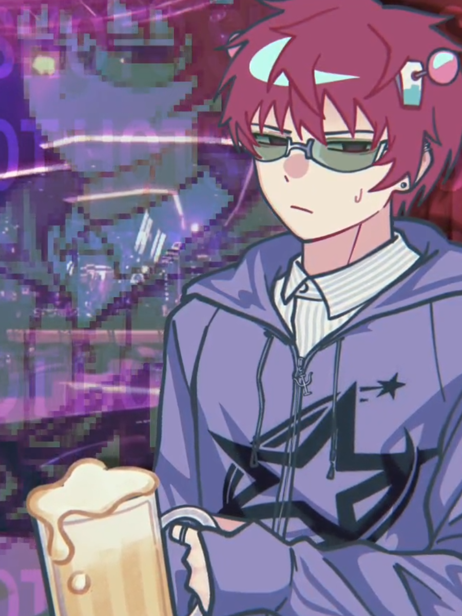 clearly too lazy to add more glass🧍‍♂️ #saikik #kusukesaiki #tdlosk #animationmeme #fyp  well, lets just pretend he can drink oki 🎀 i meant like- collage🕺