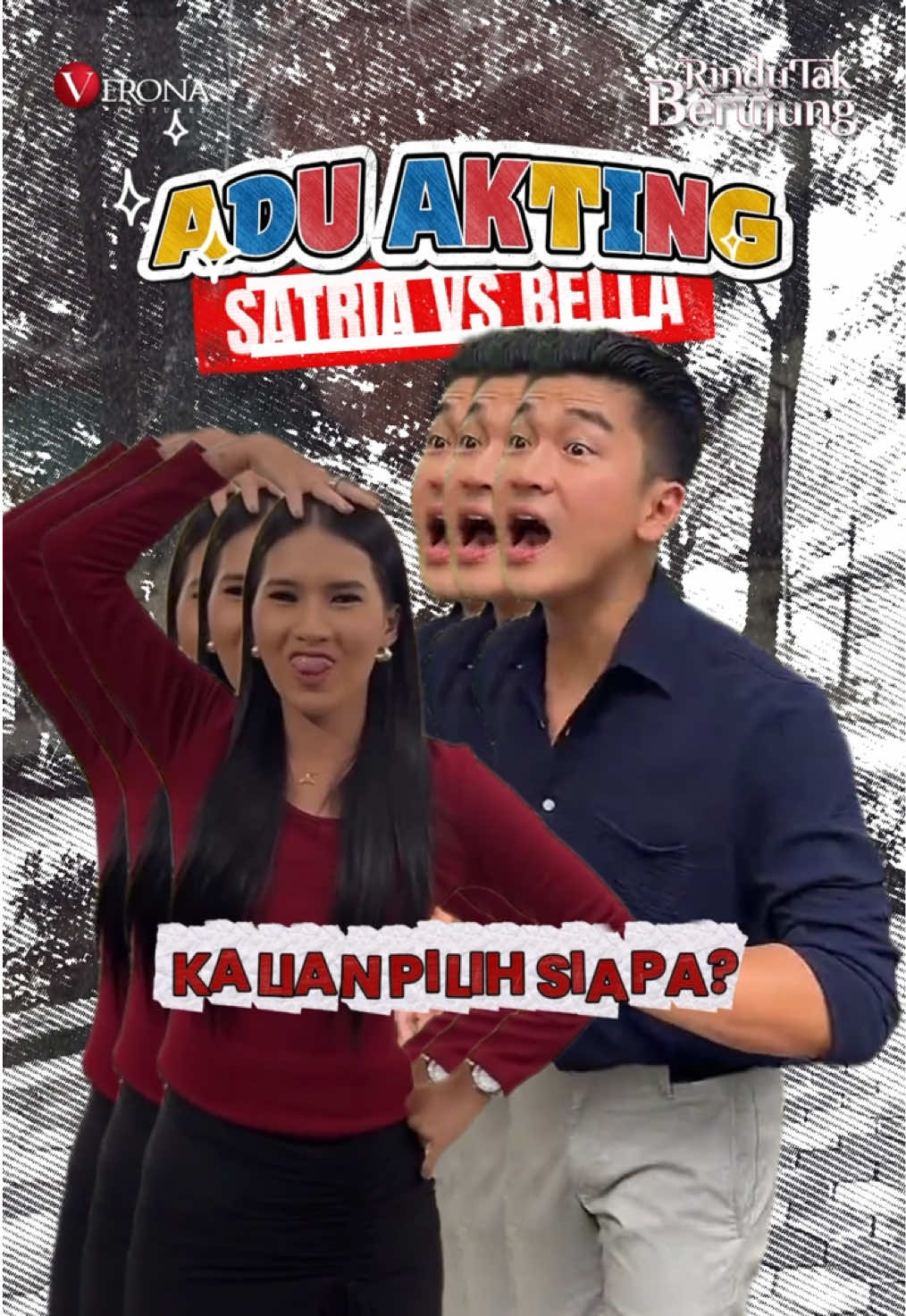 Kalau akting di layar Rindu Tak Berujung udah biasa, saat live Satria sama Bella ditantang mendadak akting nih, siapa favorit Sobat Vero? Kalau kalian mau nunjukin bakat akting kalian kaya Satria & Bella, @veronafilms lagi OPEN CASTING buat film DAN BANDUNG loh, buruan ikutan! #VeronaPictures #RinduTakBerujung #ANTV 