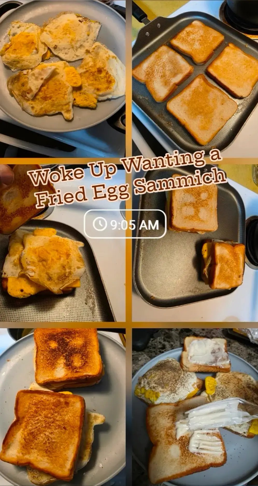 Good Morning Good People...I Layed in This morning..Slept for bout 10 hrs Straight..Now I'm up Getting Ready to Get my Day Started... Starting off With 2 Fried Egg Cheese and Toast Sammiches With Mayo...Now I'm Ready for the Day...Yall Be Great 💯💯