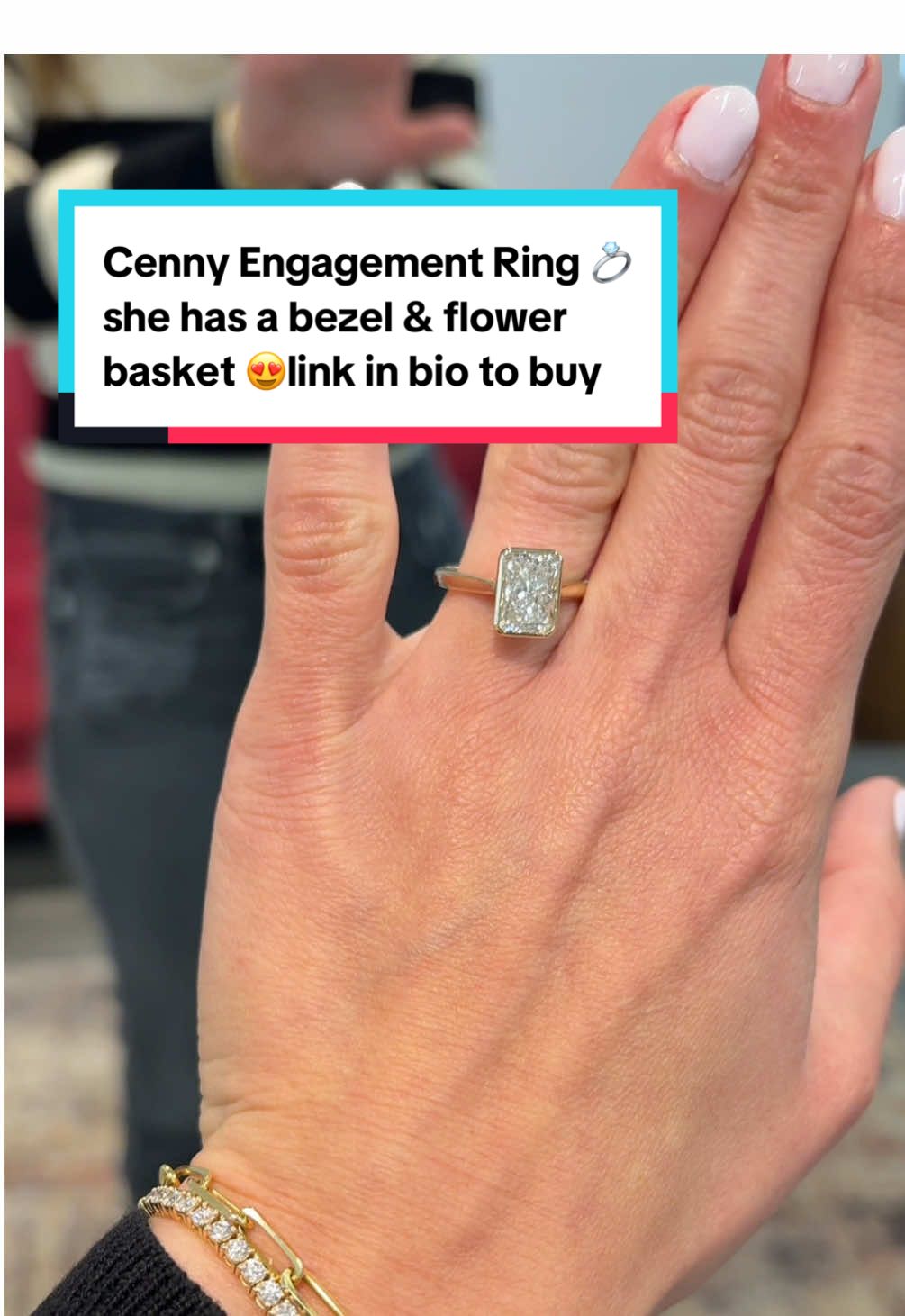 He can’t read your mind but he can read your hints 😉  Send this ring as a hint💍  💎 Ring details : Cenny Engagement Ring 💎2.00ct Radiant Lab Grown diamond Engagement Ring   Also available with a Moissanite    💎Link in bio to buy!   #engagementring #goldjewelry #labgrowndiamond #diamonddaughters 