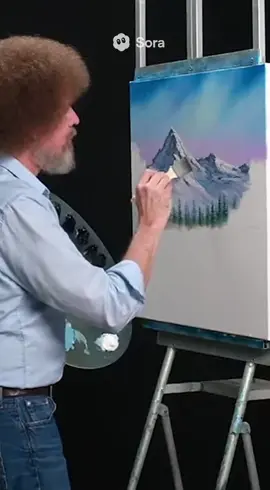 Bob Ross hates liquid black #bobross #sora #ai #asmr 