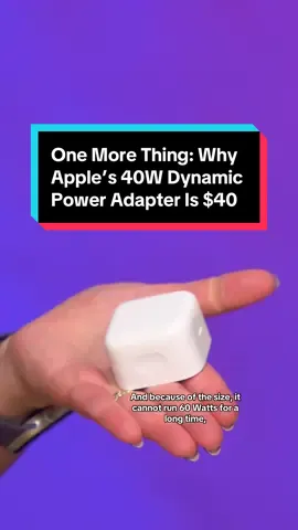 Apple’s 40W Dynamic Power Adapter has a limited 60W Max output, but not every device can get that extra boost. CNET’s Bridget Carey explains what makes this charger unique and why it’s not a cheap accessory at $40. 🔌🪫 #apple #40watt #iphonechargers #phonecharger #Tech 
