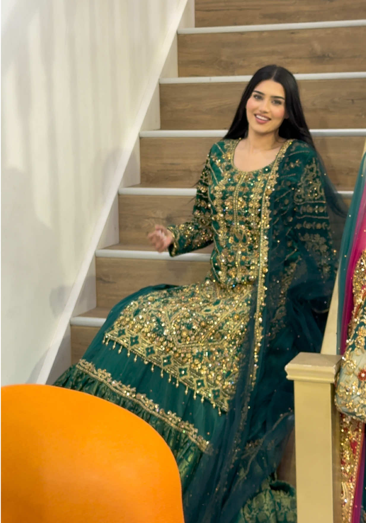 AMAZING MOST BEAUTIFUL GREEN COLOR KAMEEZ WITH LEHENGA OUTFIT BY 7AATRANG BRIDAL👀🤌🏻❤️#7aatrang #fyp #million #capcut #viral 