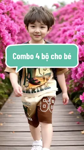 Combo 4 bộ cho bé mặc hè vải mềm, mát #dobochobe #bochobetrai #bochobe #thaoanhkids #sansale 