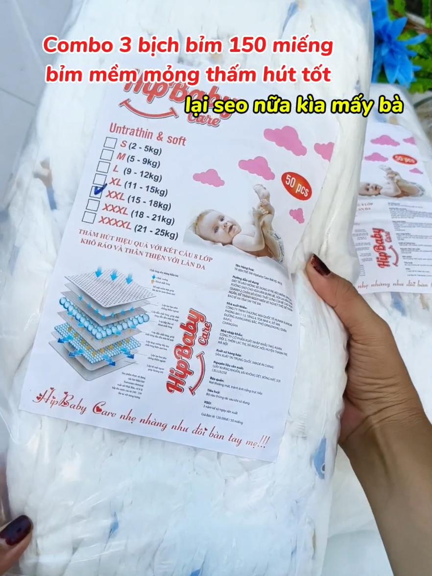 Trả lời @dunghuynh9288  combo 3 bịch 150 miếng bỉm quần và dán #xuhuong #bimquanchobe #tadan #bongthithien87 