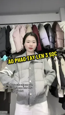 Áo phao tay len 3 sọc đang được rất nhiều chị em quan tâm #xuhuong #anhchushop #tiktokshop #aophao 
