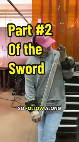 Making a Sword 🗡️ | PART 2️⃣❗️ Making mistakes along the way but learning to fix them 🫡 #welding #art #swords #sword #trades #welder #womenintrades #swordtiktok #artist #metal #metalart #bluecollar #cool #followformore👉🏽👉🏽  #grinding #projects #fyp #artwork #artistsoftiktok #weldersofitktok 