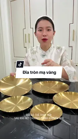 Đĩa tròn mạ vàng sang trọng #diainox #diainoxmavang #ngocngannga 