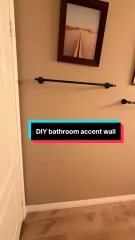 First little DIY project! Not too shabby.  *Disclaimer* First time filming anything like this & first time painting!!! Cringe to watch I know but the final product came out so nice!  This was all under $50 at Home Depot (that’s not including the tools you’ll need)  #diyshiplapwall #bathroom #upgrade #painting #accentwall 