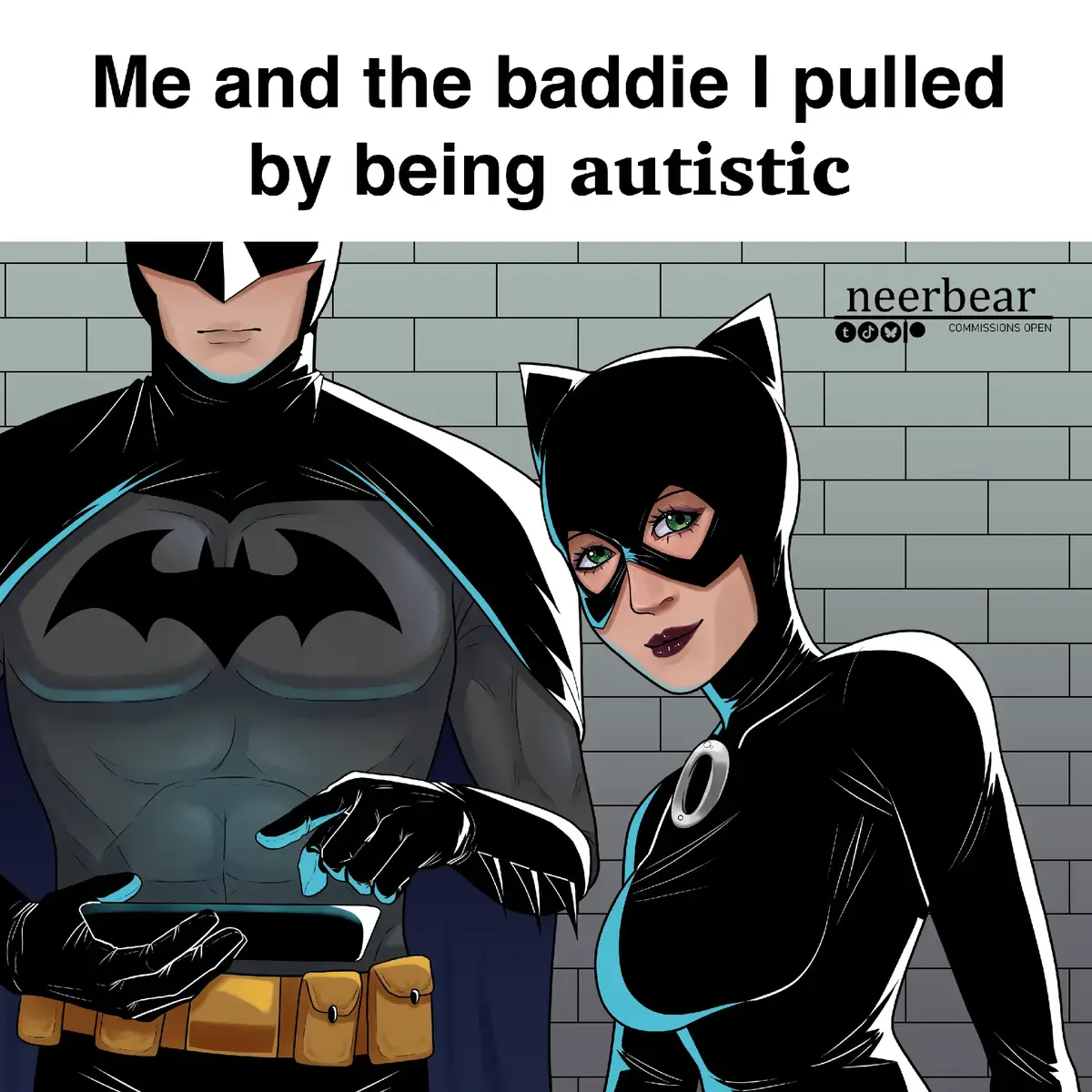 I love whatever's wrong with him #batcat #batman #catwoman #art #fanart #digitalart #brucewayne #selinakyle #brucelina #chibi #dccomics 