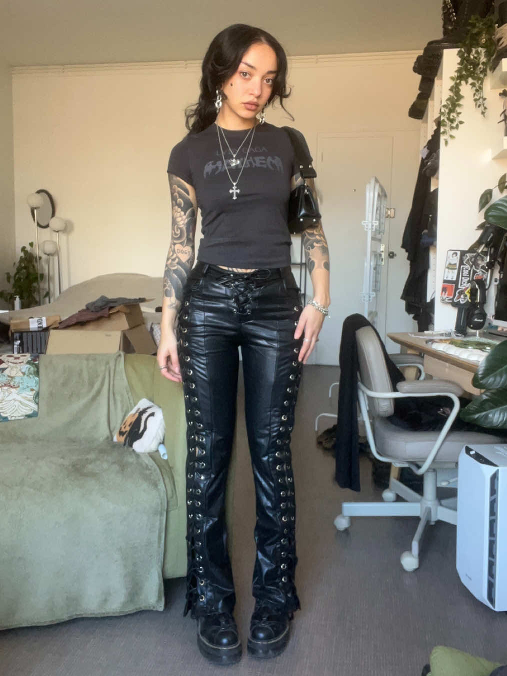 Ootd  Top @ladygaga X weekday Pants @DISTURBIA  Boots @Dr. Martens 