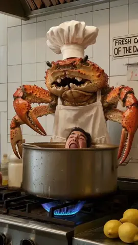 Reverse world- carb chef is cooking human… 🤯 #ai #aiart #cinematic #surreal #midjourney #animal #
