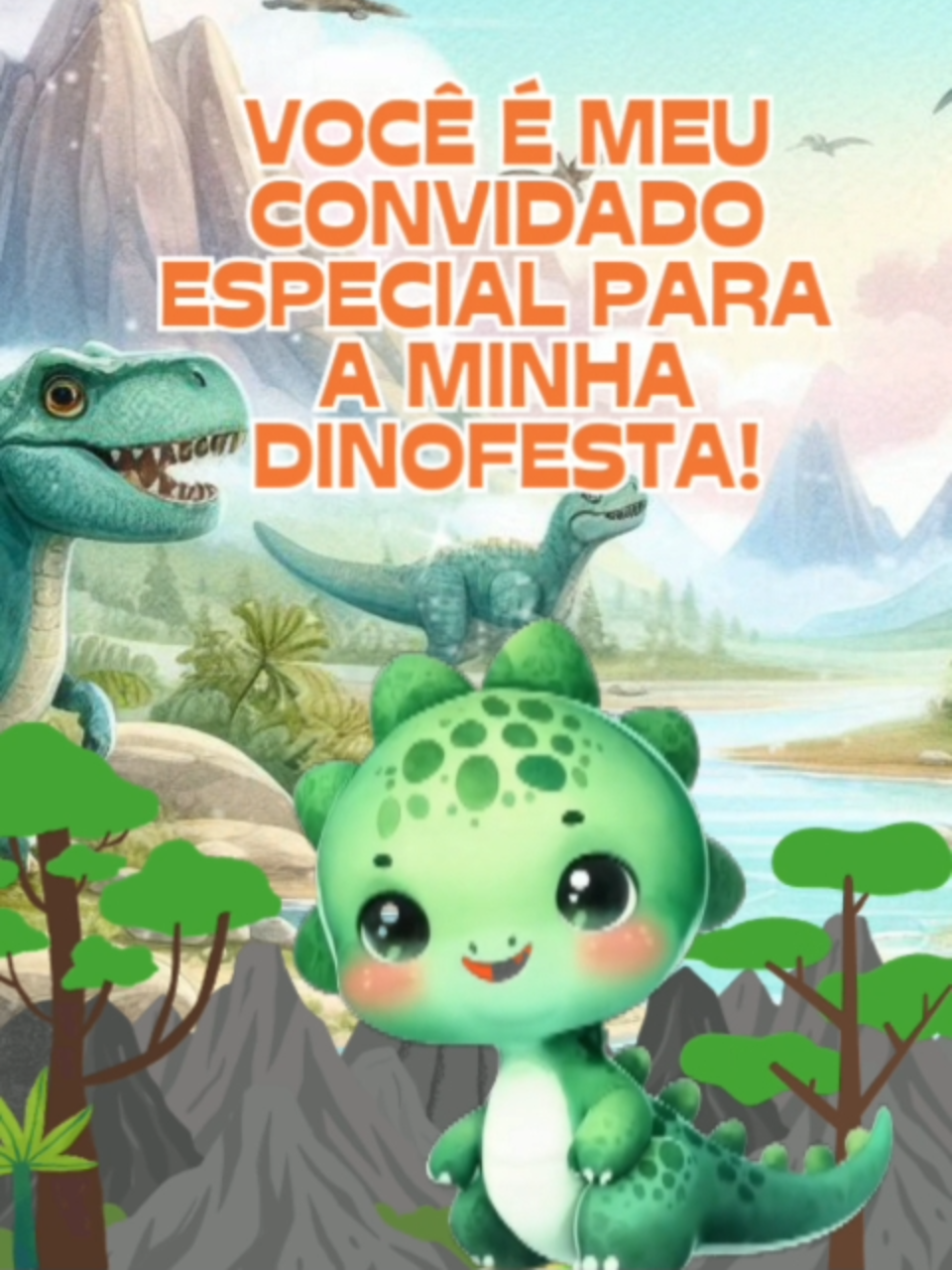 🦕✨ Prepare-se para uma aventura jurássica super fofa! Com o convite animado Dino Baby, seu pequeno dinossauro vai chamar todos para uma festa cheia de alegria, cores e diversão. Um jeito criativo, moderno e encantador de convidar para um aniversário especial! #ConviteAnimado #FestaInfantil #dinobaby #dino #festadinossauros #dinocute #ConviteEncantado
