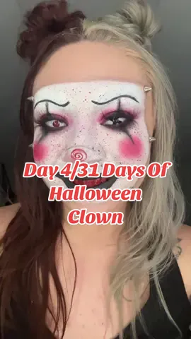 Day 4/31 Day Of Halloween. We had to do a spooky clown l! #clownmakeup #31daysofhalloweenmakeup #halloweenmakeup #halloweenmakeupinspo #halloweenlook 