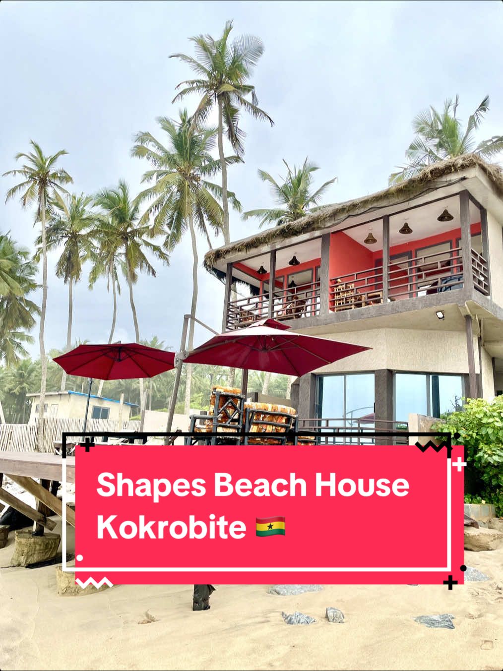 Places to Stay in Kokrobite, Ghana. 📍Shapes Beach House located in Langma, Kokrobite, Greater Accra Region.  It’s a 3-bedroom house, perfect for couples or groups of 6.  Each Bedroom is well equipped with an en-suite bathroom, comfy bed, air conditioning and a smart TV.  I’d recommend it for couples looking for a getaway or friends looking to relax and bond.  For meals, you can request for it to be cooked for you inside or bought from outside.  The beachfront is clean and there’s lounge to just sit and relax.  Shapes Beach House is about a 2 hour drive from Accra Mall (used to be an hour and some minutes but due to the nature of the road / traffic, it takes a bit longer to get there).  Please note; the road leading to Kokrobite isn’t tarrred and is currently in bad condition but you’ll definitely see its worth it once you get to your destination. For bookings or questions about prices please call/text +233 55 536 6844. You can also send a DM to @@ shapesbeachhouse on IG & TikTok.  Save this for your next staycation or getaway to Kokrobite, follow @travelbitesgh for more getaway locations in Ghana. 🇬🇭