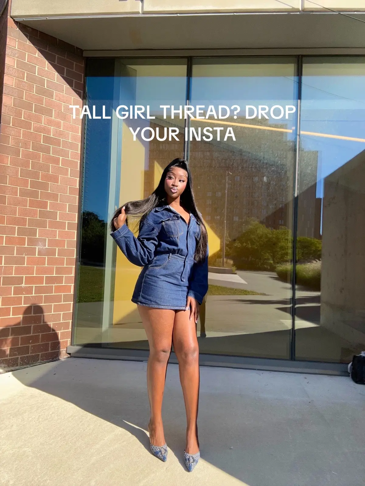 Are you a tall girl and need exposure, inspo, or have great style overall? Drop your insta or tik too below to be in my thread ❤️. IG:UUSOKEN #tallgirl #tallgirls #longlegs 