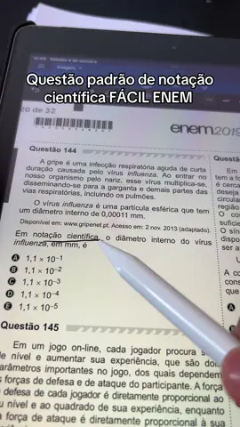 Questão padrão FÁCIL de notação científica ENEM #enem2025 #foryoupage #enem #estudos📚 #matematica 
