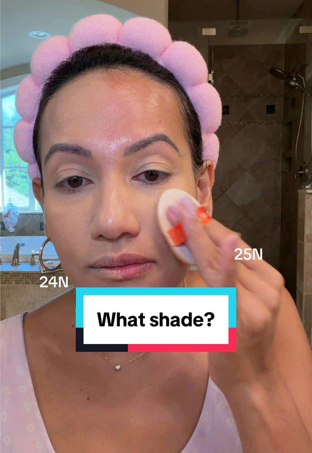 Help me pick my @TIRTIR Inc. Ai cushion foundation shade 24N or 25N .  Im not wearing any powder, no contour no eye makeup just foundation and lipstick.  🛒Linking below in Orange shopping cart!  #tirtir #foundation 