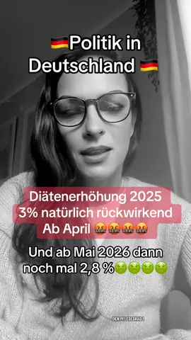 💥 Diätenerhöhung rückwirkend ab April 2025 – +3 % jetzt, und ab 2026 nochmal satte +2,8 %! 💸🤯 👉 Bei Präsident Steinmeier sind das rund +700 € pro Monat extra 🤑 – einfach so, während im selben Atemzug über die Abschaffung von Pflegegrad 1 gesprochen wird, weil angeblich „kein Geld da ist“ 🚨. Pflegebedürftige sollen verzichten, aber Politiker kassieren? 😡 Das ist für mich der blanke Hohn! 📢 Was meint ihr – gerechte Anpassung oder pure Abzocke? 💬 Schreibt’s in die Kommentare, teilt das Video mit euren Freunden & folgt mir für Updates, die ihr im Mainstream so nicht hört 🔥✊ #Politik #Diätenerhöhung #FYP #DEUTSCHLAND #Viral