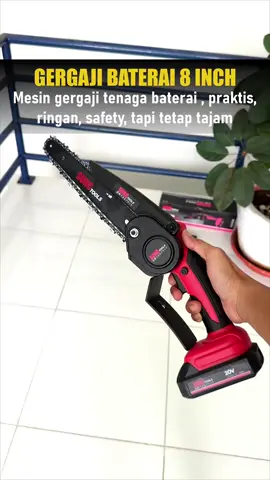 Gergaji mesin, mesin gergaji baterai 8 inch bikin potong kayu pangkas-pangkas dahan ranting makin sat set #gergaji #gergajimesin #gergajikayu #gergajibaterai #mesingergaji 