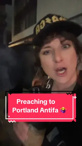 I started preaching to Portland Antifa since they wanted to hangout with me. 🤷‍♀️ #portland #ice #protests #antifa 