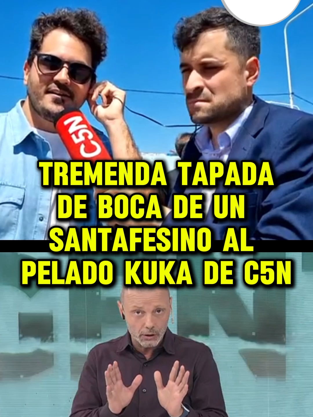 TREMENDA TAPADA DE BOCA DE UN SANTAFESINO A PELADO KUKA DE C5N #AGARRALAPALA #MILEI #KIRCHNERISMO