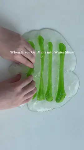 When Green Gel Melts into Water Slime 🫛 Do u like when gel mixing water slime?#SlimeASMR #SlimeVideo #WaterSlime #GelSlime #MixingSlime       
