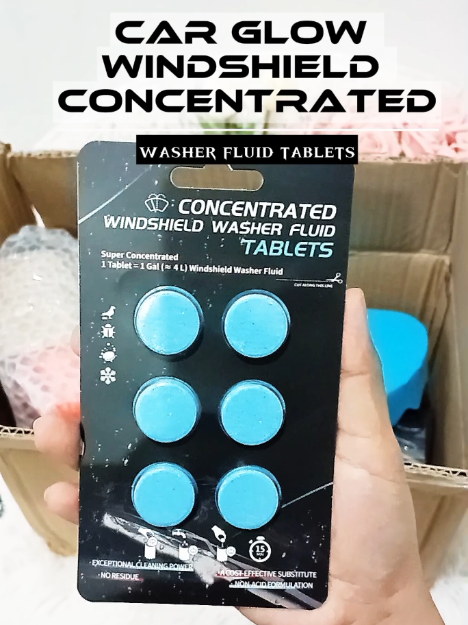 Car Glow Windshield Concentrated Washer Fluid Tablets. #carglowlab #windshield #washertablet #washerfluidtablet #viralwashertablet 