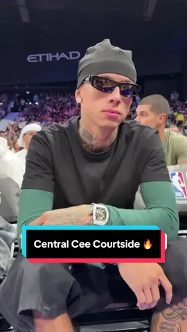 Central Cee spotted courtside at game 2 of the Abu Dhabi games 🙌 #NBA #basketball #CentralCee #Celeb 