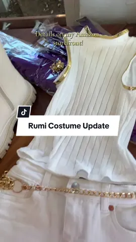 Rumi is basically ready to hunt demons 😎 Might add a detail or two… but I kinda love her like this 🩶 All the items are linked on my Amazon storefront. Boots from Walmart! #KpopDemonHunters #DIYCostume #Halloween2025 #Cosplay #halloweencostume 