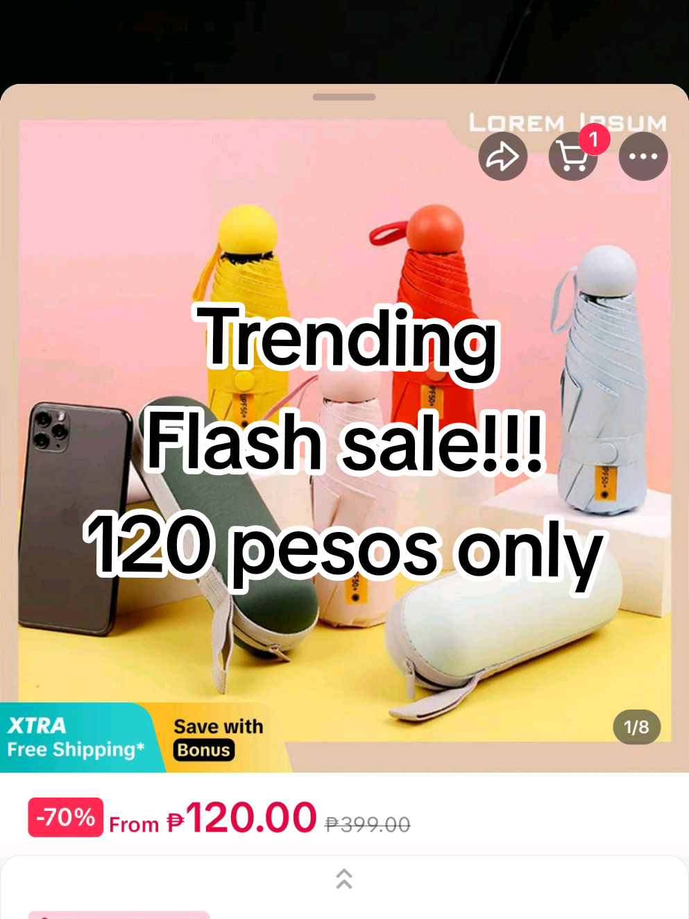 ☂️ FLASH SALE ALERT 🚨 Get this cute 5-fold UV umbrella with capsule case—perfect for sun ☀️ or rain 🌧️. Don’t wait, stocks run out fast! 💖 #FlashSalePH #TrendingFinds #BagEssentials #SheinPH #UmbrellaTok 