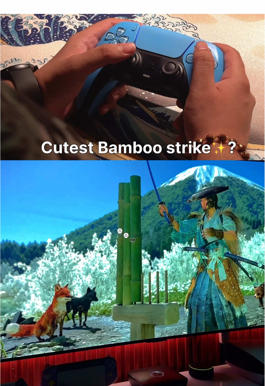 This is the cutest addition to the game and soo many moree things added from the previous game, will be uploading those soon as well🥹✨ . . . . . . . #ghostofyotei #ghostoftsushima #GamingOnTikTok #ps5 #playstation 