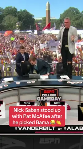 This is amazing 😂🔥 @College GameDay #patmcafee #nicksaban #cfb #alabama #collegegameday