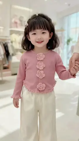 C300- Set áo len tăm hoa hồng #fashionkids #thoitrangtreem #fypシ゚ #mebimsua #setxinh 