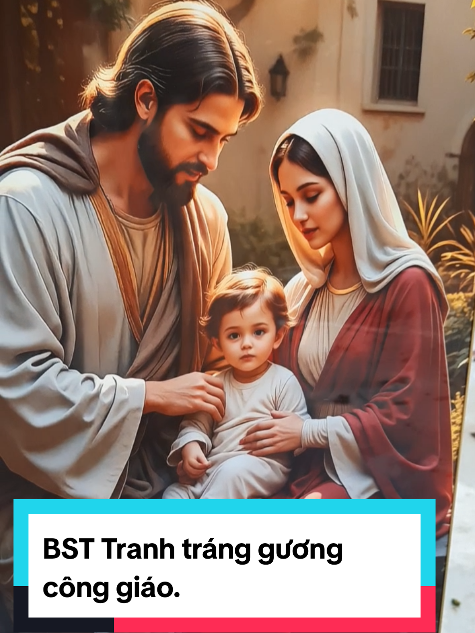 BST tranh công giáo.  Tranh gỗ tráng gương, bo viền vàng cao cấp dày 13mm.#tranhtrangguongconggiao 