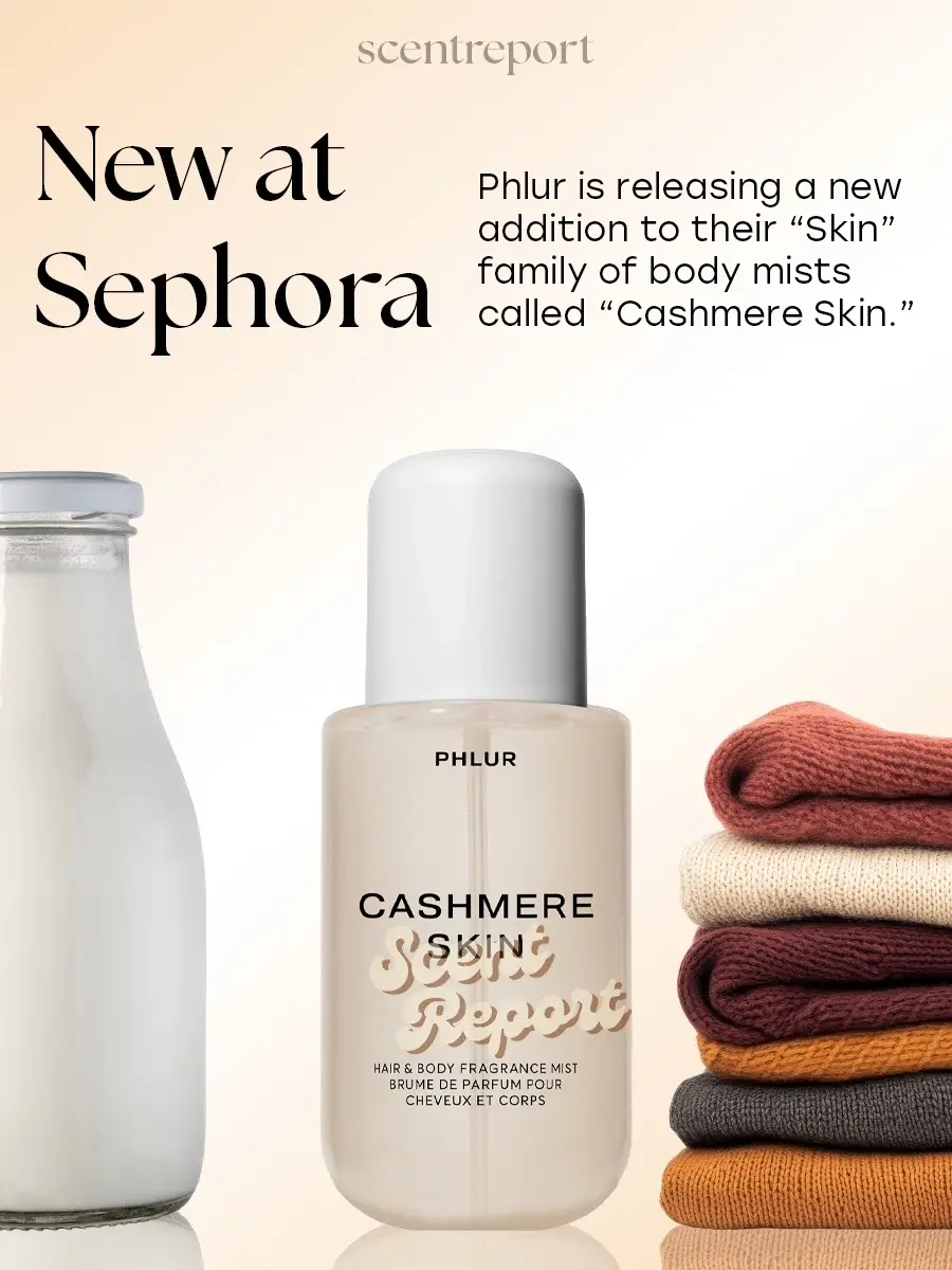 Cashmere Skin is the newest addition to Phlur’s “Skin” line of fragrances, which includes Vanilla Skin, Caramel Skin, Coconut Skin, Peach Skin, and Beach Skin. What are your thoughts? Is this a snag or a skip👀 H/t @Ash ;) for sharing the notes! #perfume #perfumetok #fragrance #phlur 