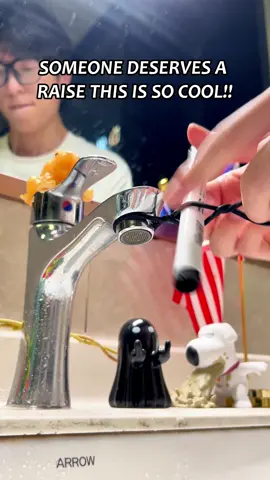 Faucet hack! 1440° Rotating Extender: 2 sprayers that cover every corner of the sink! ✨ #homeimprovements #original #extinction #extinction #faucetextender  