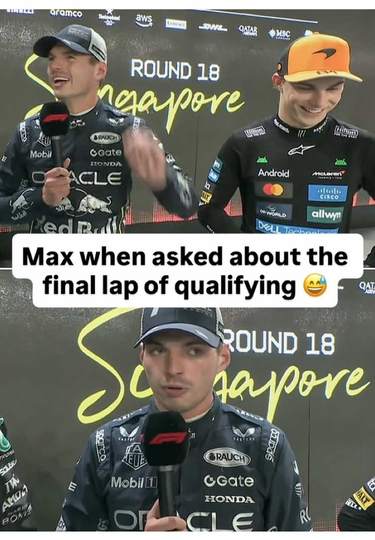 KETAWA LU TRII🫵🏻😭 #maxverstappen #oscarpiastri #landonorris #f1 #singaporegp 
