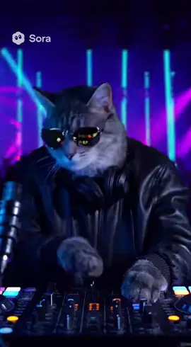 DJ 😺🐈#dj #club #disco #night #cat 