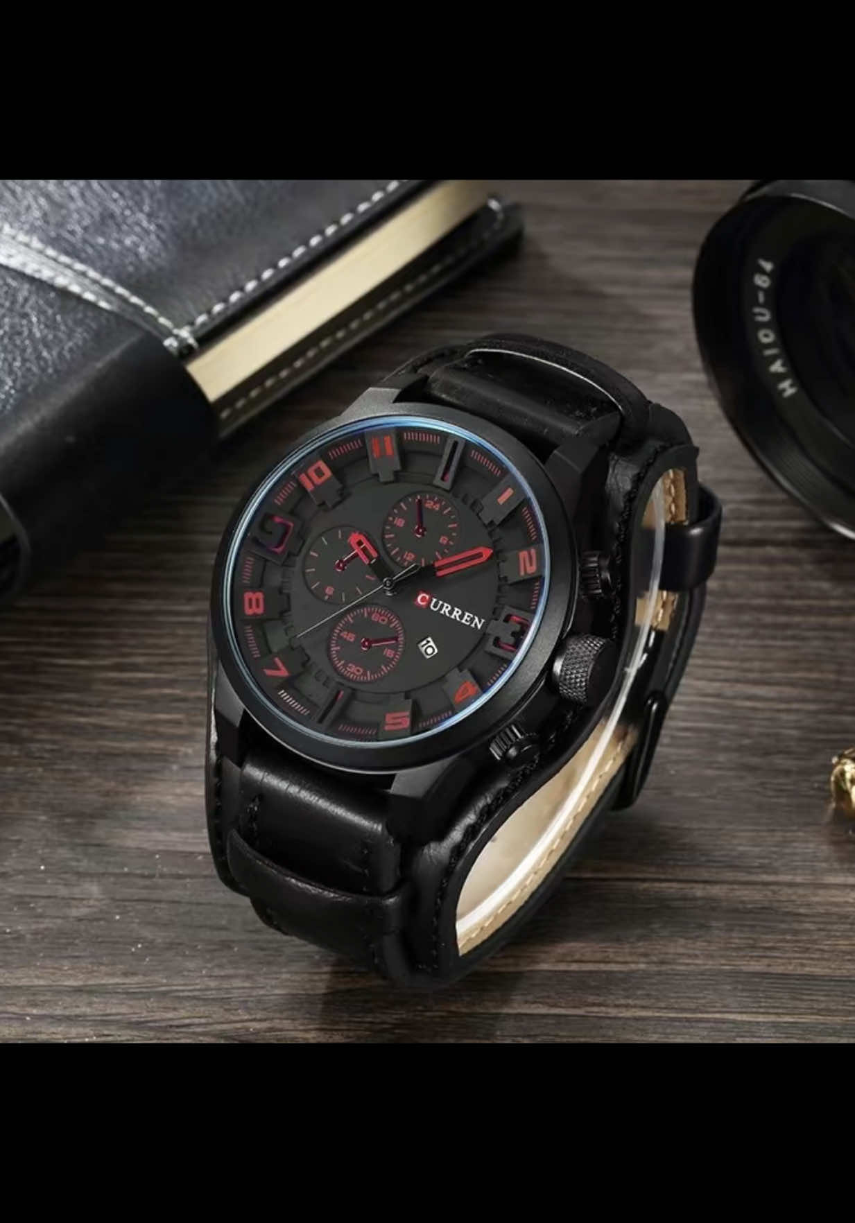 Men's Business Round Dial Comfort Leather Strap Quartz Watch, All Seasons Waterproof Luminous Chronograph Strap Case, Party Watches, Daily Back to School Gifts, Men's Chic Gift Watches