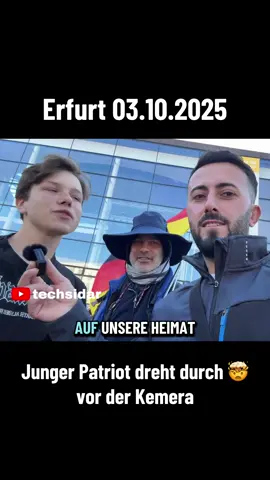 Junger Patriot auf Erfurt dreht völlig durch, vor der Kamera! #AfD #deutschland🇩🇪 #politik #Erfurt #mitgration 