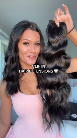 In the color black, 24 inches ☁️✨ #hairextensions #hairtok #clipins #longhair #hairtutorial 