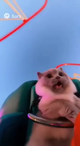 A cat on a roller coaster. #cats #ai